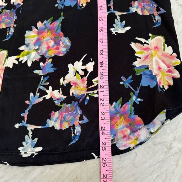 Go Silk Go Draped Over Halter tank blouse washable silk floral blouse size XS - Picture 7 of 7